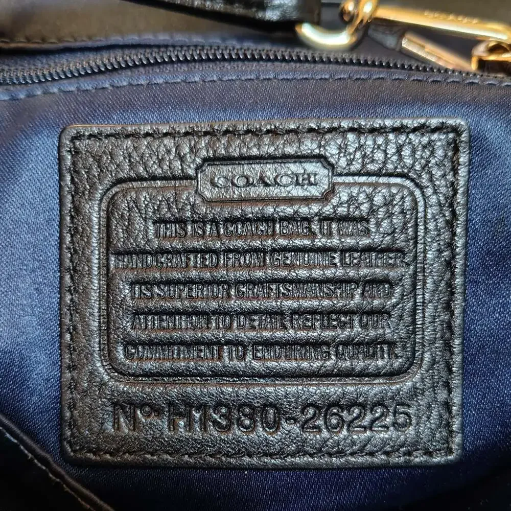 Vintage Coach Madison East West Tote 26769 Black Pebbled Leather Shoulder Bag